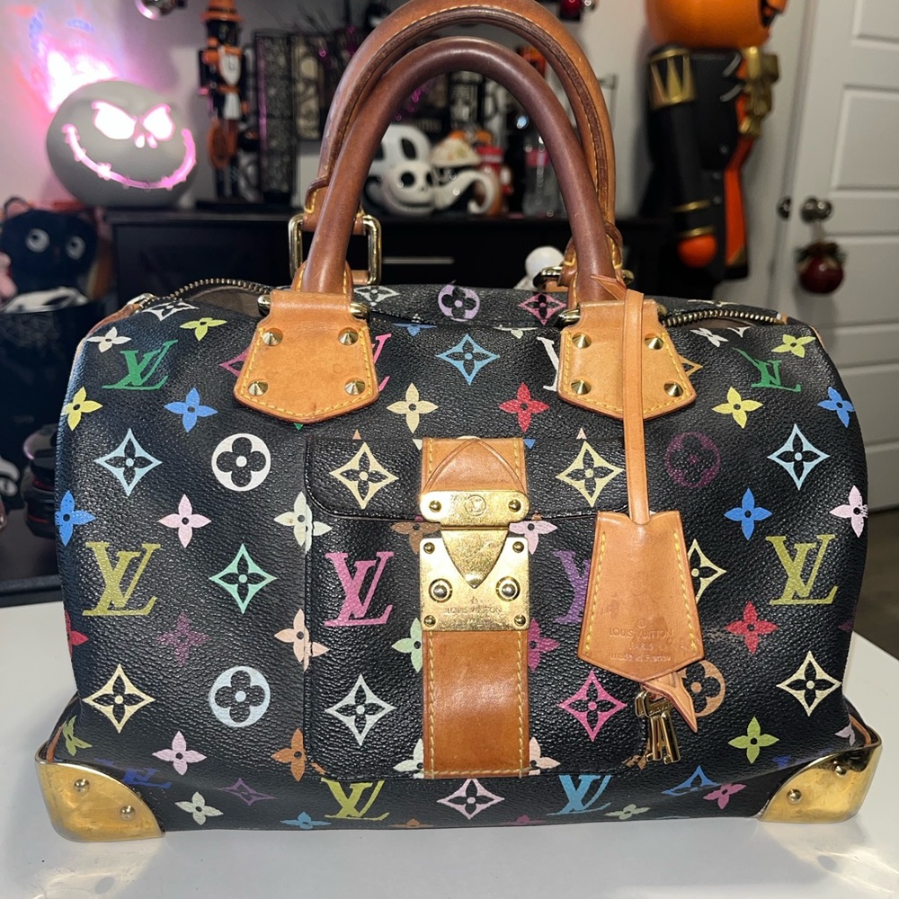 Authentic Louis Vuitton Black Multicolor Satchel